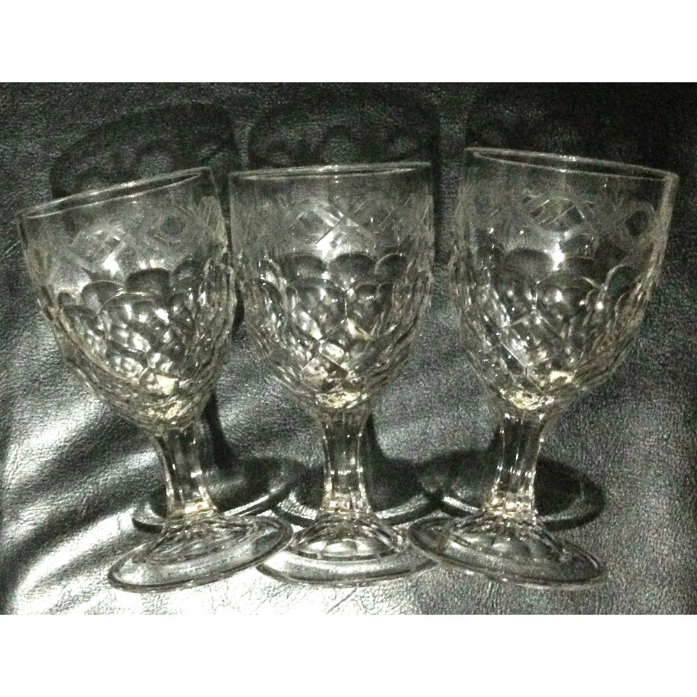 VINTAGE 3 sz 5 1/4" glass goblets wine
